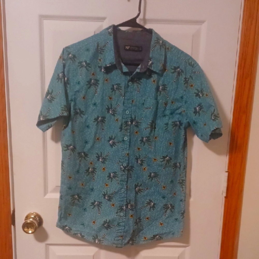 Men's Tropical Skull Hawaiian Shirt Summerween Sz M